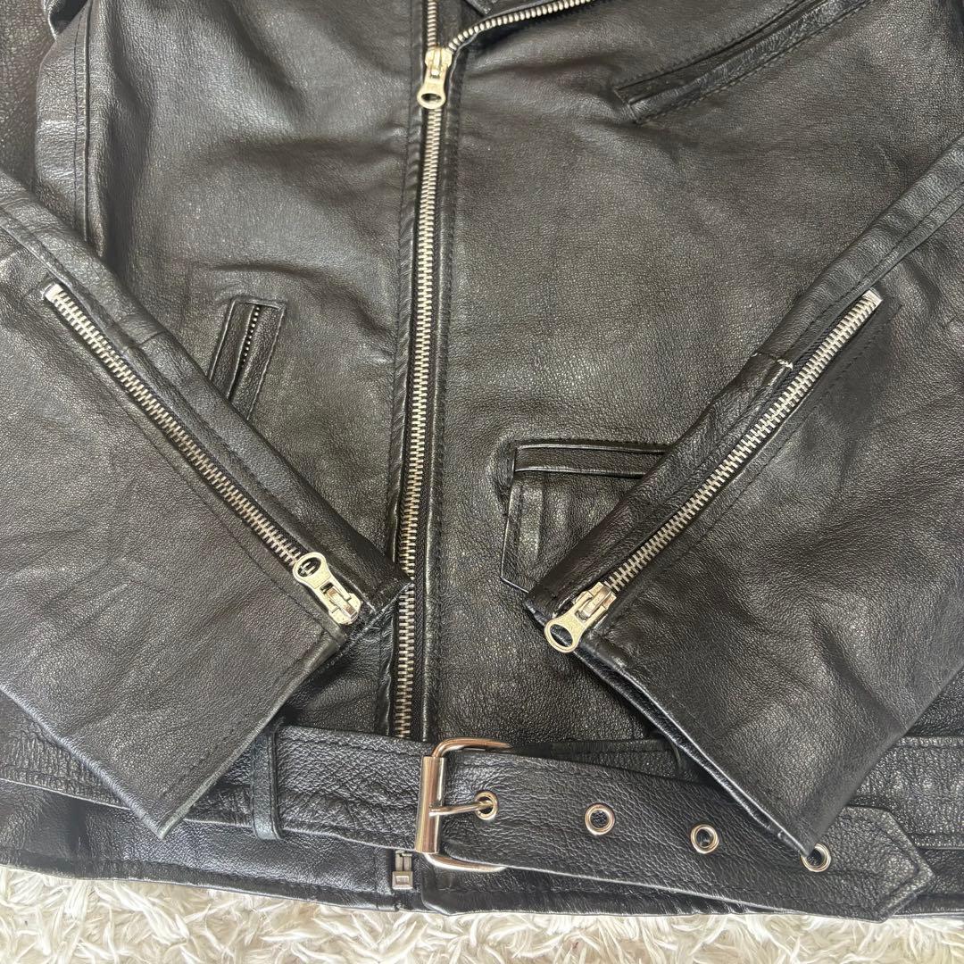 life at your own RISK 黒　ダブルライダースジャケット S