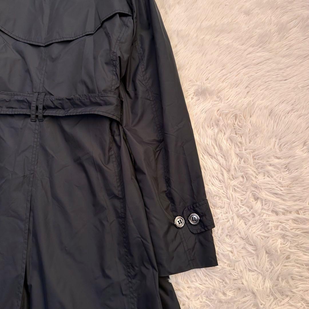 バーバリーロンドン トレンチコート ギガチェック ノバチェック 黒 L ナイロン