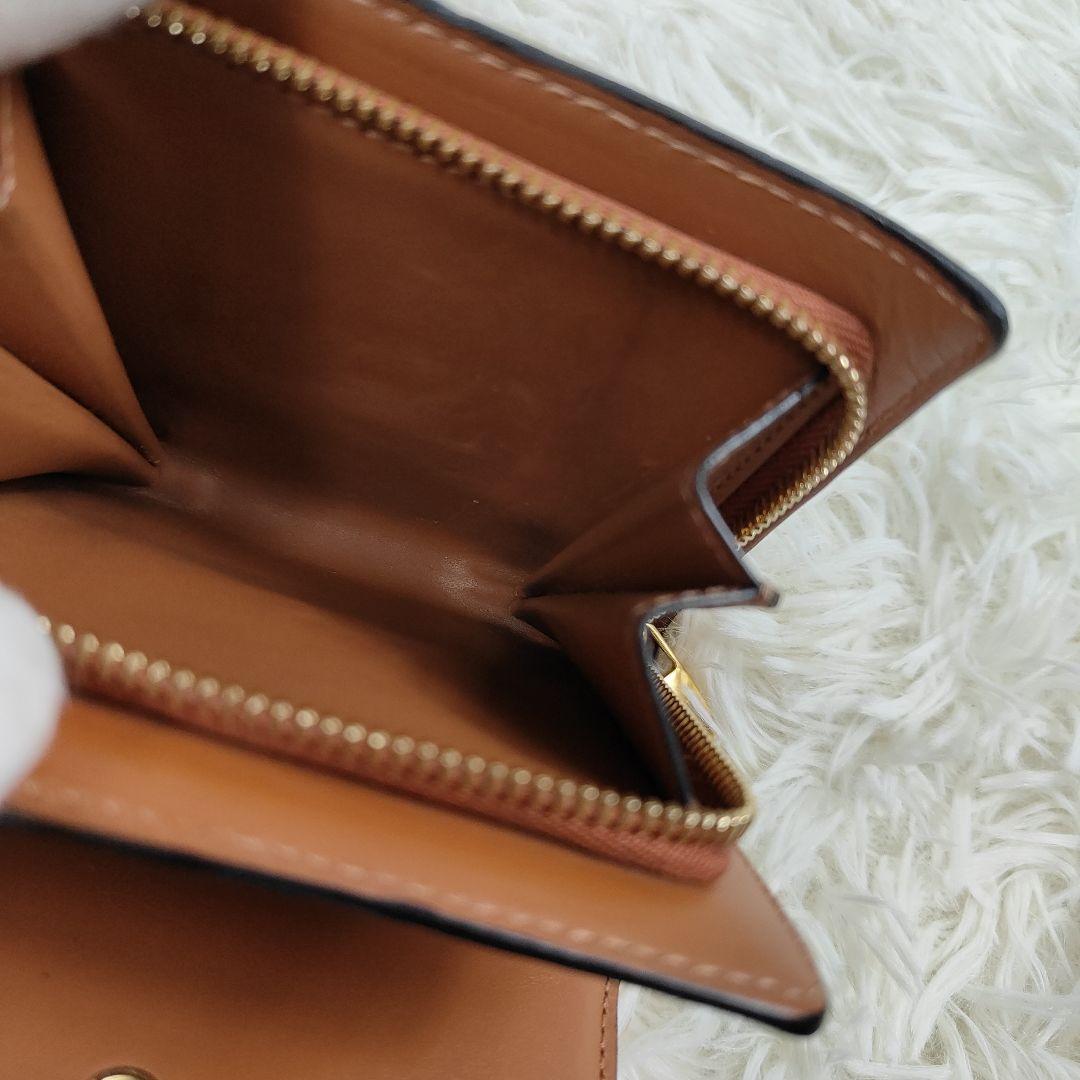希少　LOEWE　 二つ折り財布 リピート アナグラム ロゴ レザー ブラウン