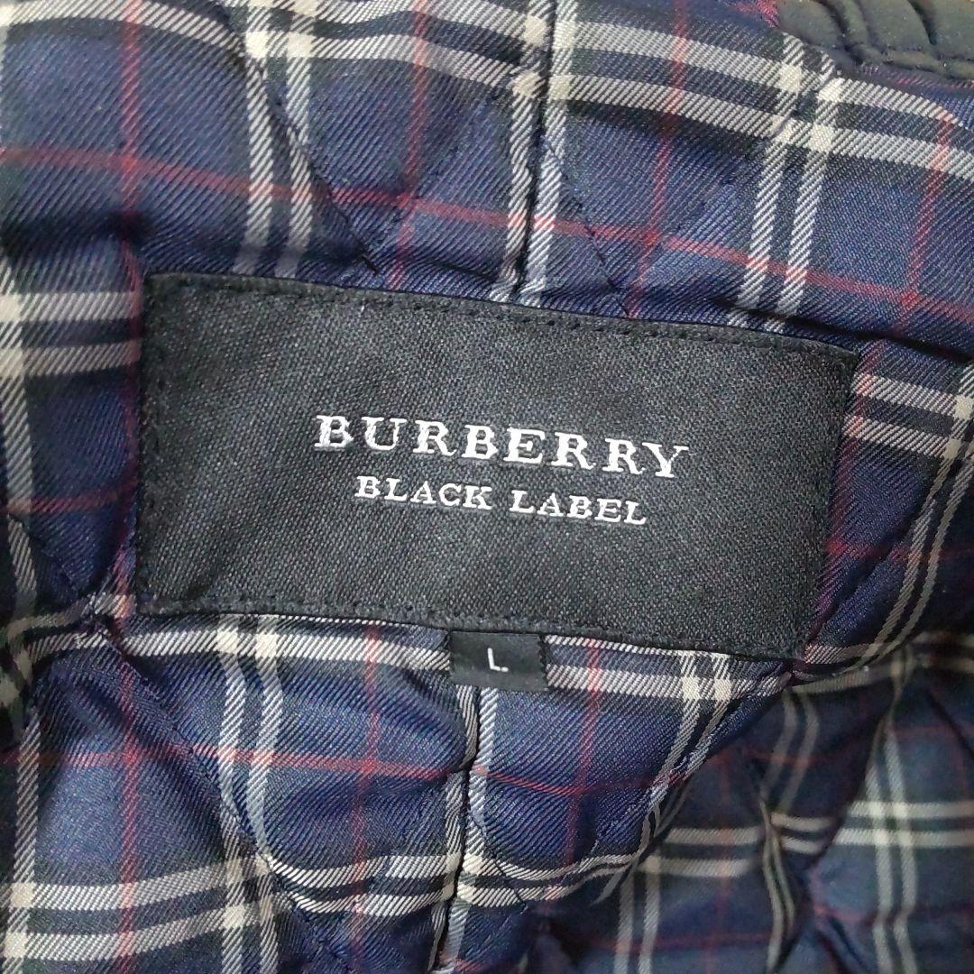 BURBERRYブラックレーベルダークネイビー レザー ライダースジャケット