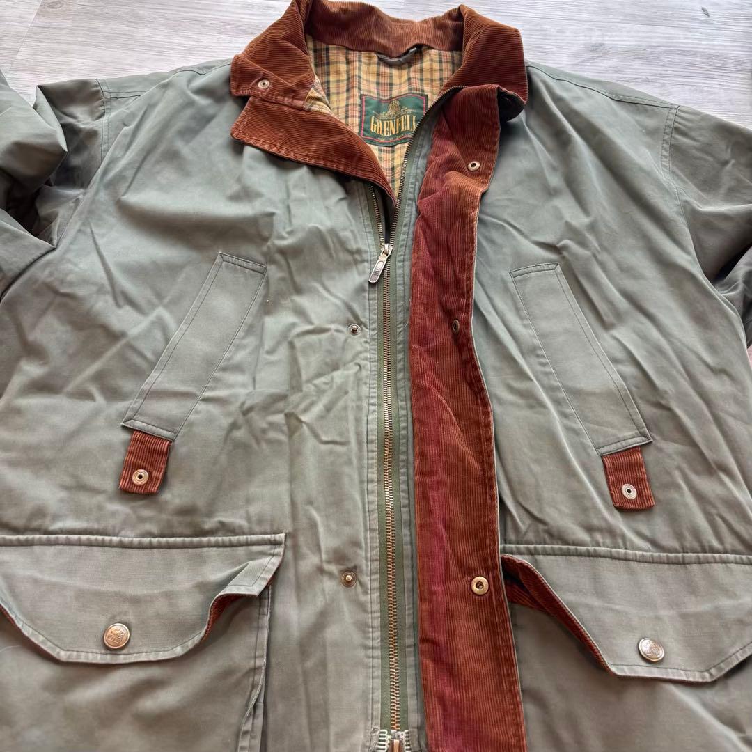 Grenfell 英国製 コーデュロイ襟 チェック裏地 40相当#465