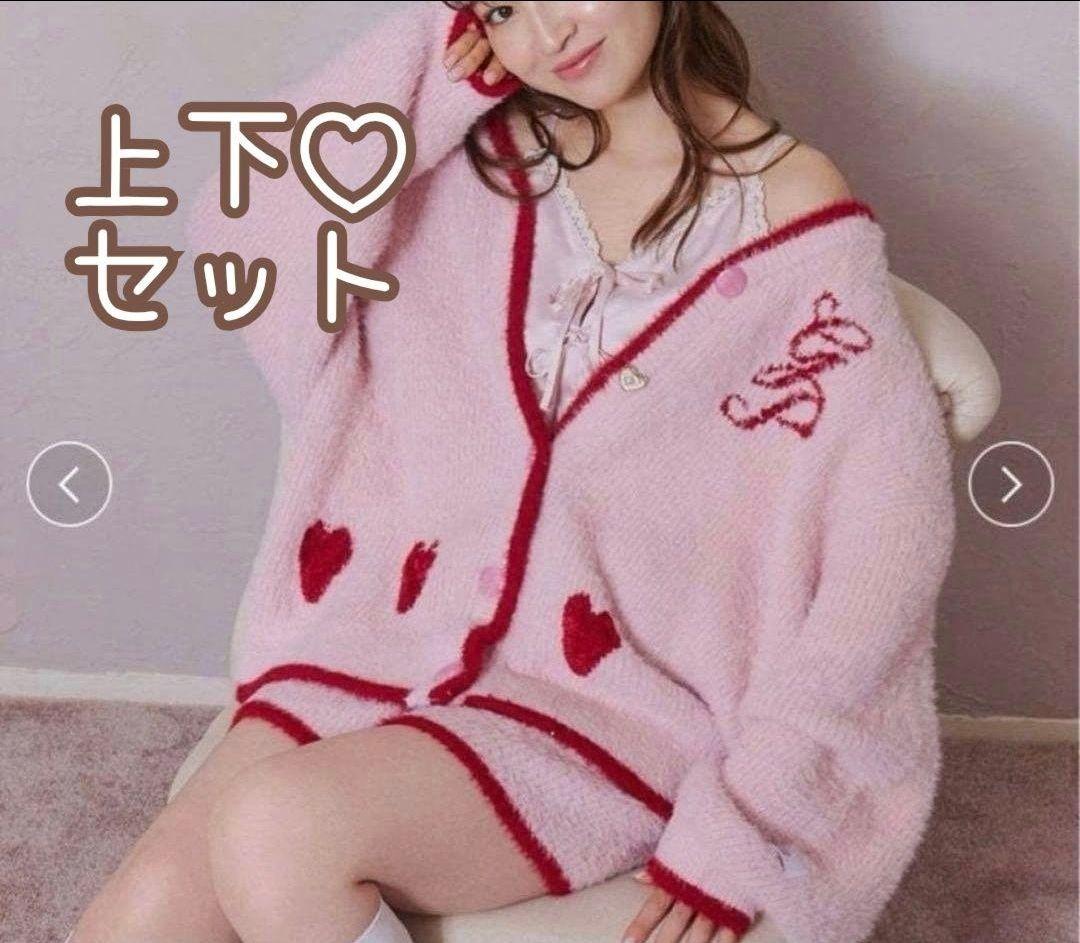 【新品タグ付き】ジェラートピケ ラメフェザーカーディガン+ショートパンツセット