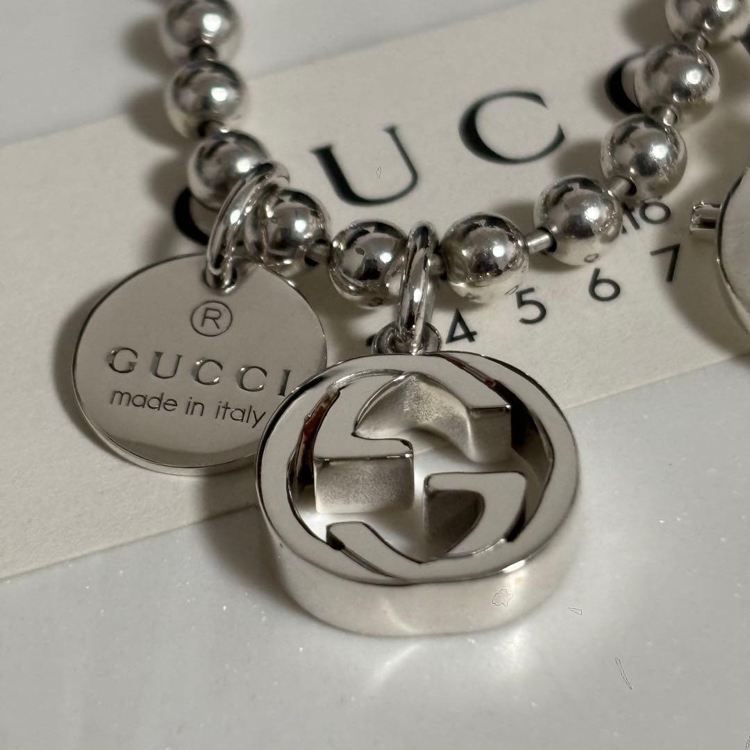 GUCCI 新品同様品　インターロッキングネックレス　極美品　925シルバー
