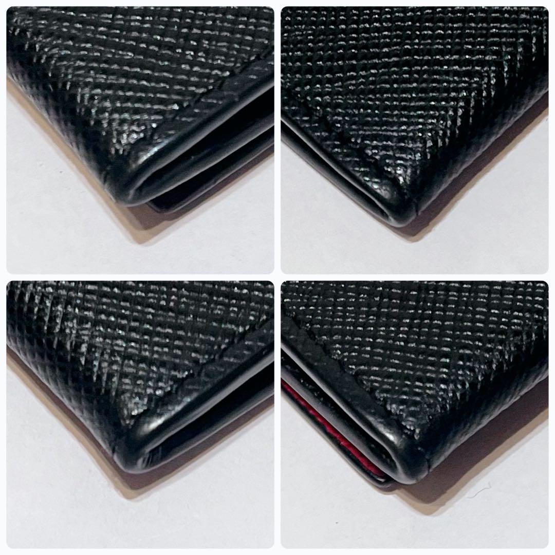 【美品】PRADA サフィアーノレザー メタルロゴ スクエア型 ケース