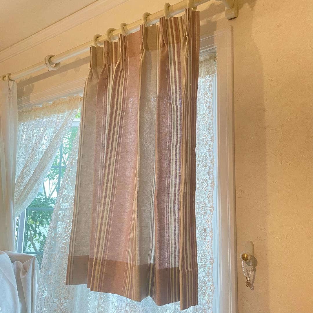 ローラアシュレイ★ストライプ 未使用カーテン 1枚 幅128×丈93㎝