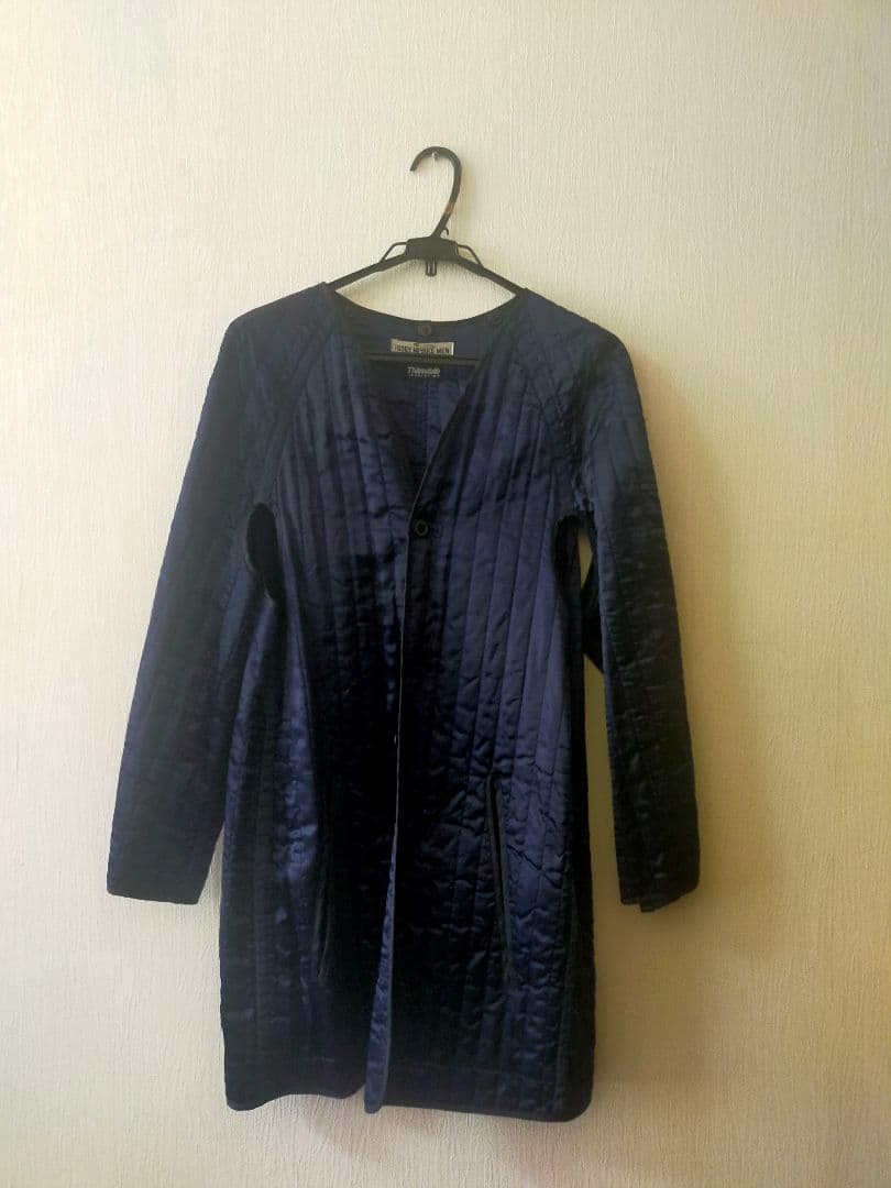 【ISSEY MIYAKE MEN】ネイビー ロングコート キルティング