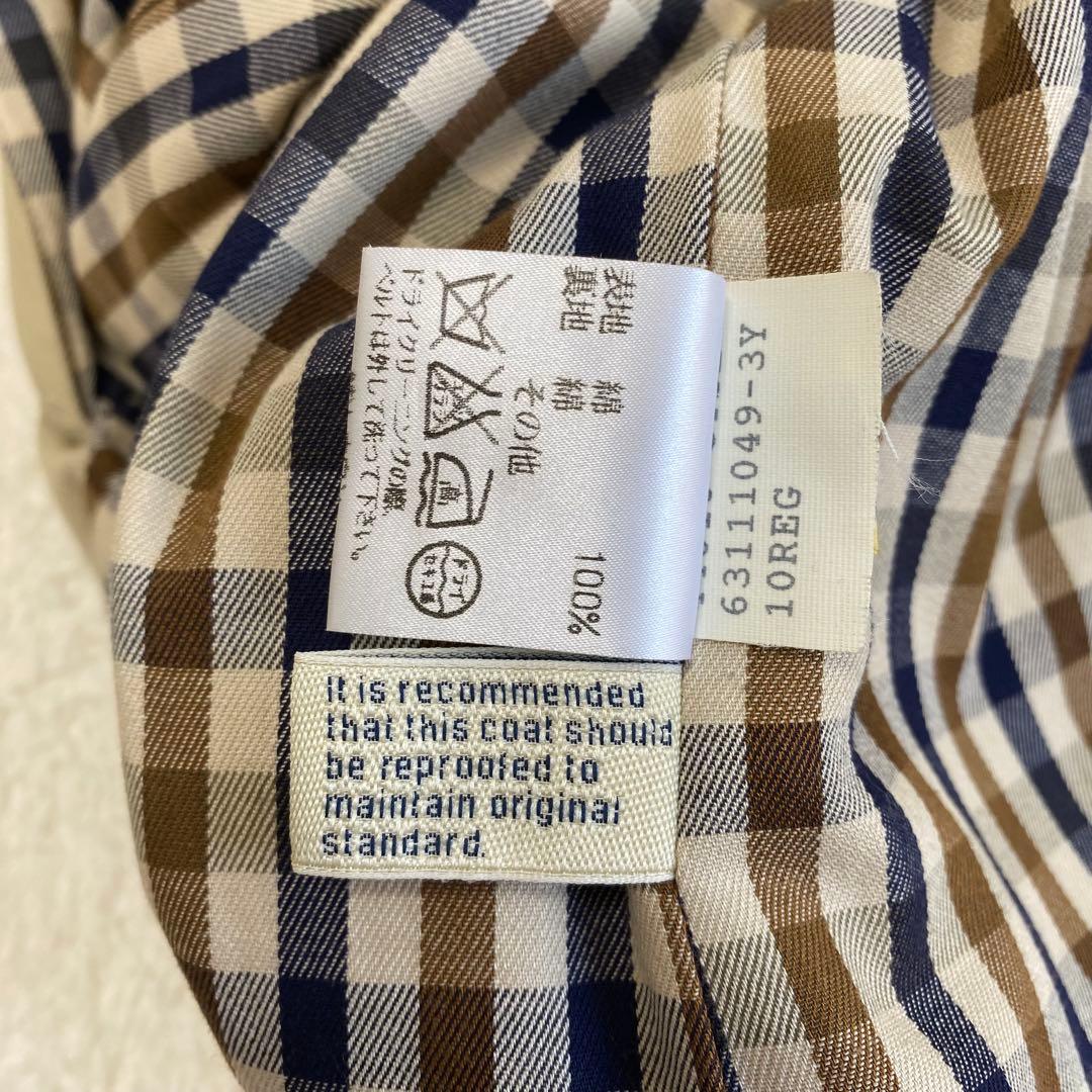 【Aquascutum】ステンカラーコート　裏地チェック【3F】イングランド製