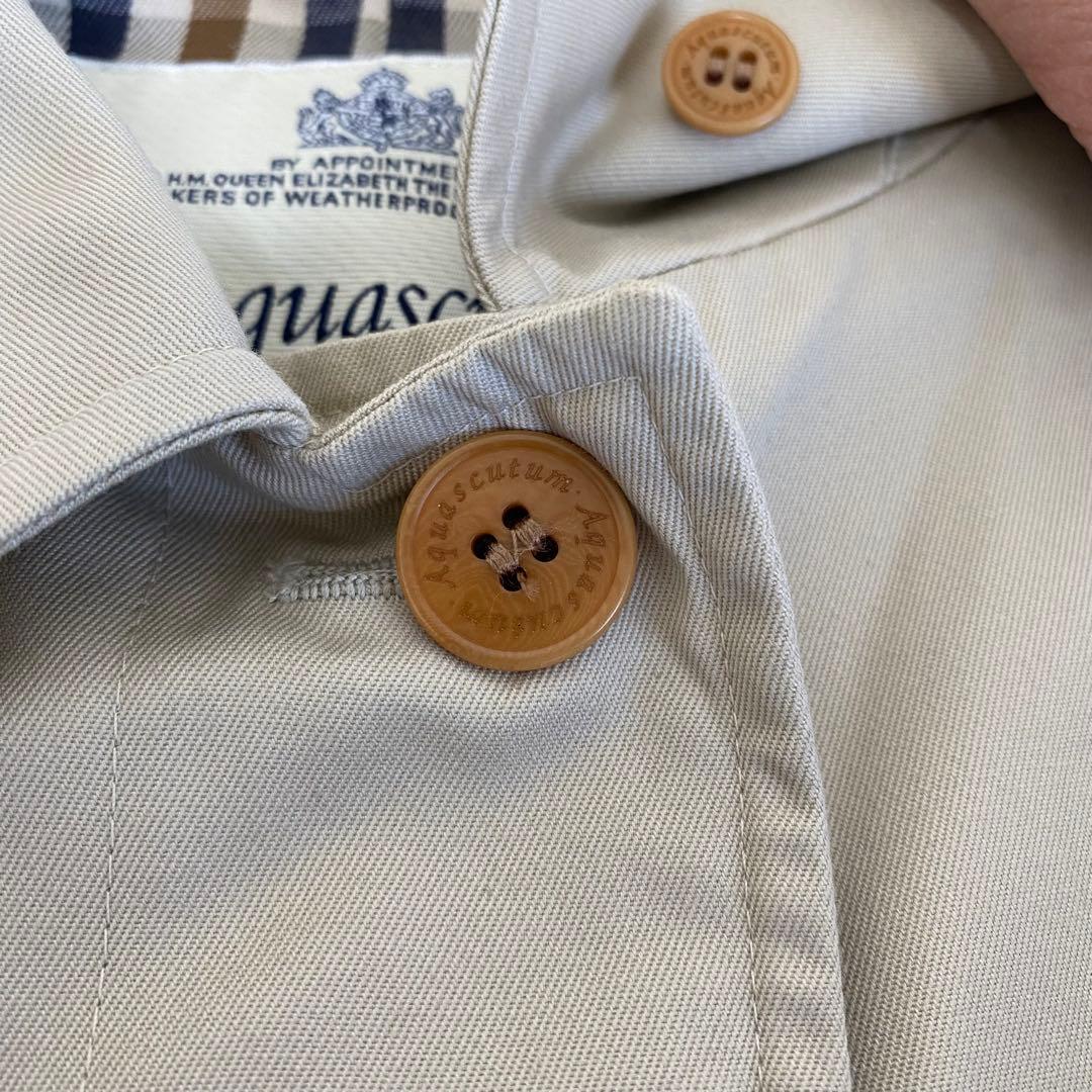 【Aquascutum】ステンカラーコート　裏地チェック【3F】イングランド製