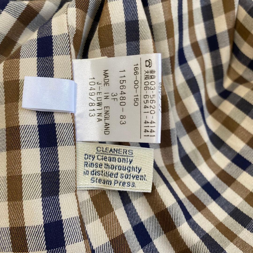 【Aquascutum】ステンカラーコート　裏地チェック【3F】イングランド製