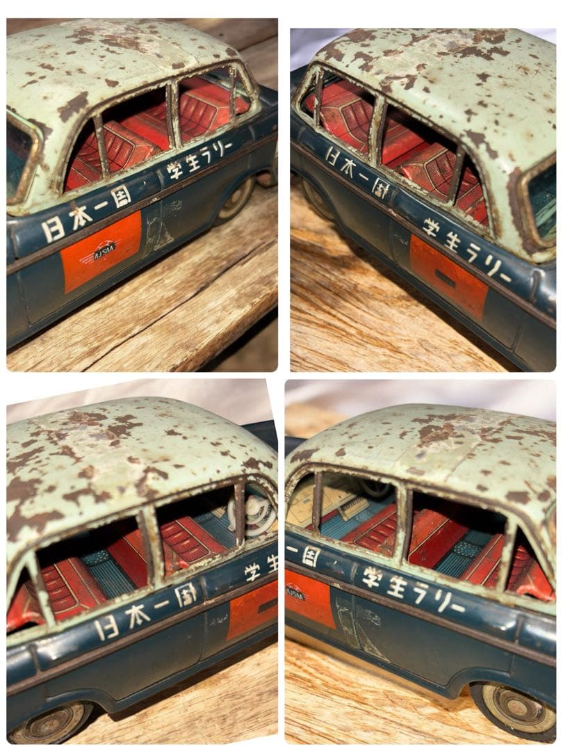 希少 ダットサン ブリキ AJSAA 学生ラリー ブリキ 全長約21cm 現状品