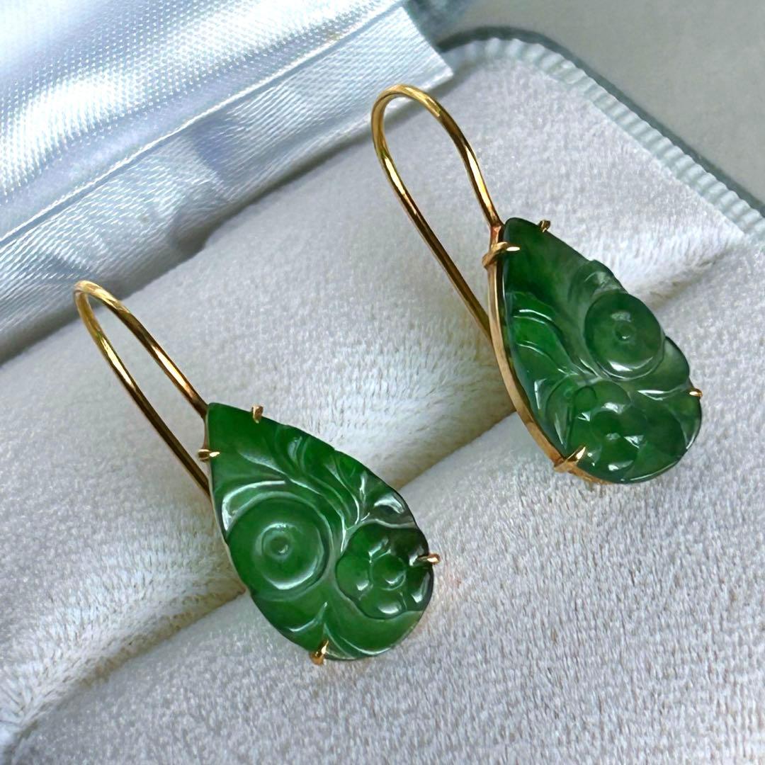 Bon Magique ボンマジック K18 翡翠ピアス