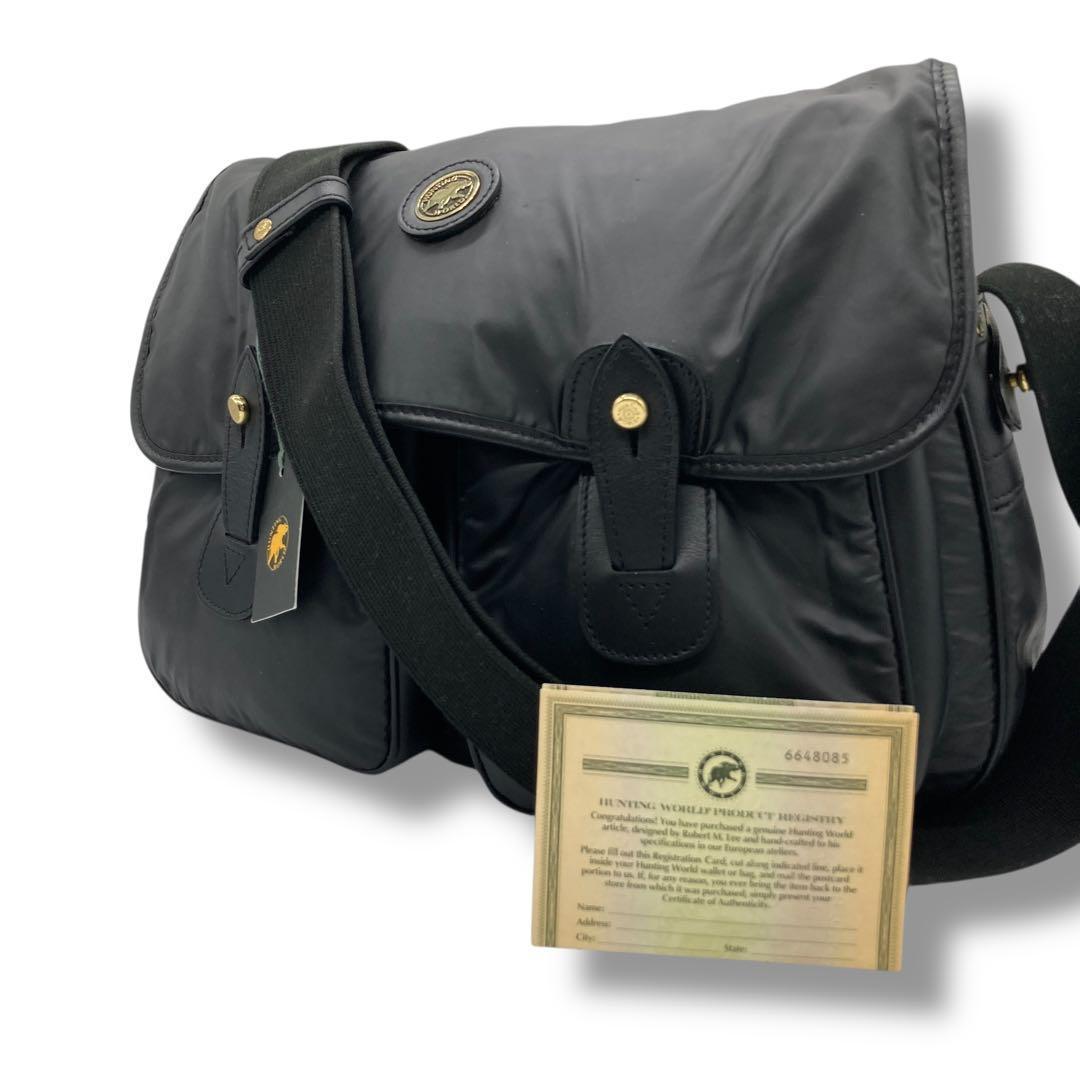 ハンティングワールド ショルダーバッグ メッセンジャーバッグ ブラック