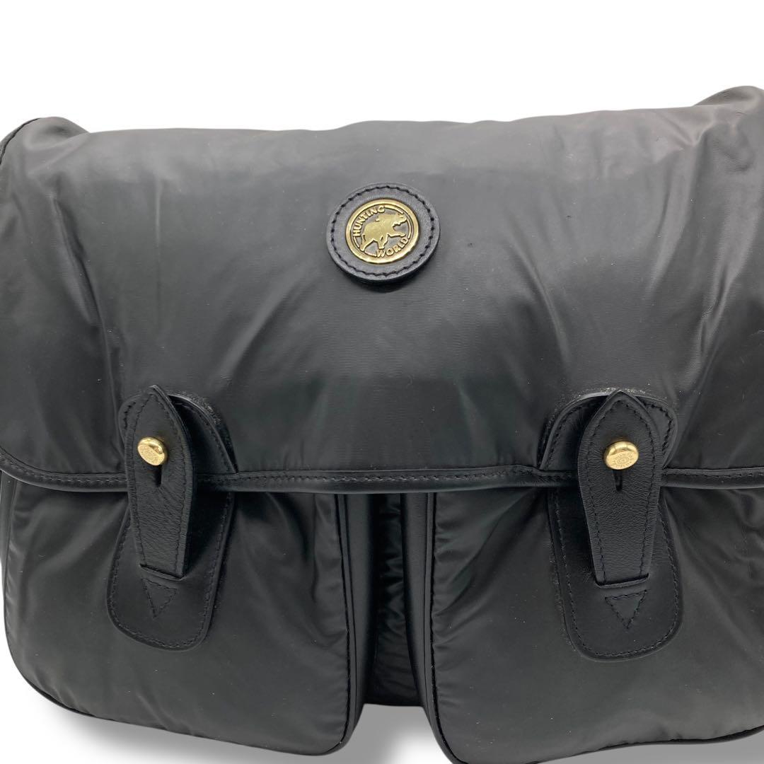 ハンティングワールド ショルダーバッグ メッセンジャーバッグ ブラック