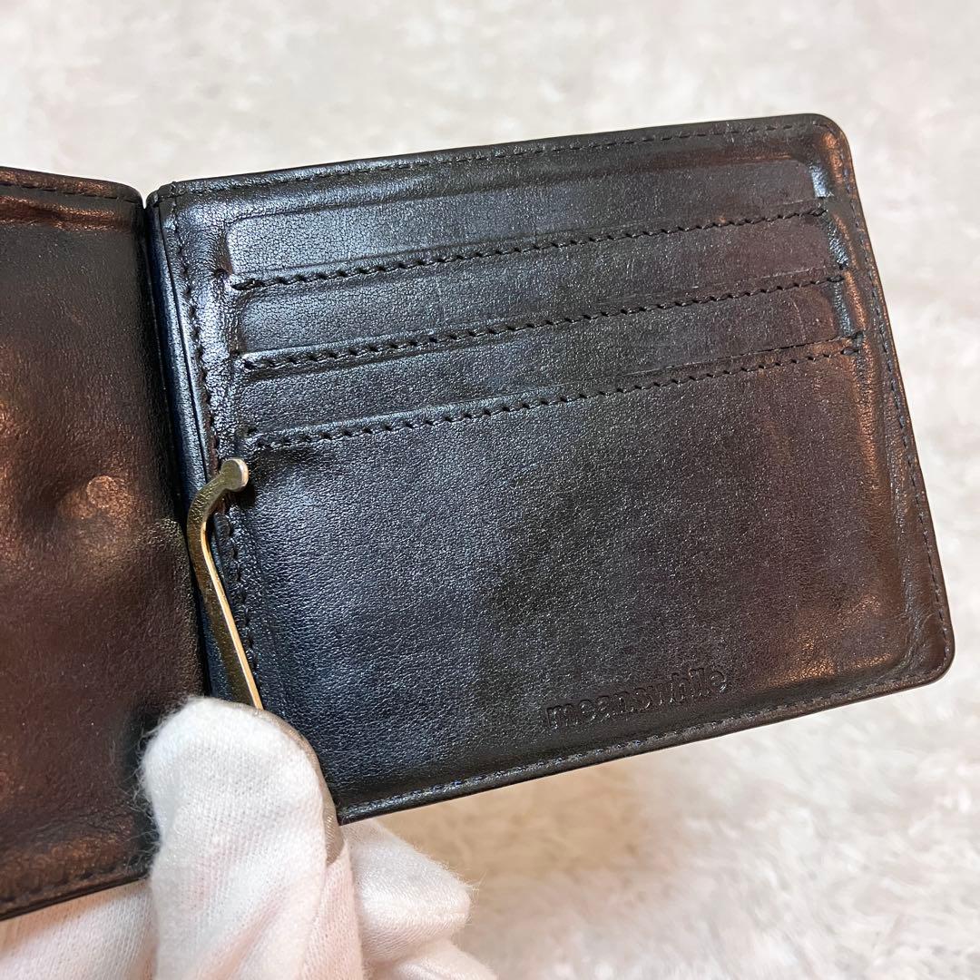 meanwhile コードバン マネークリップ 財布 ブラック 黒