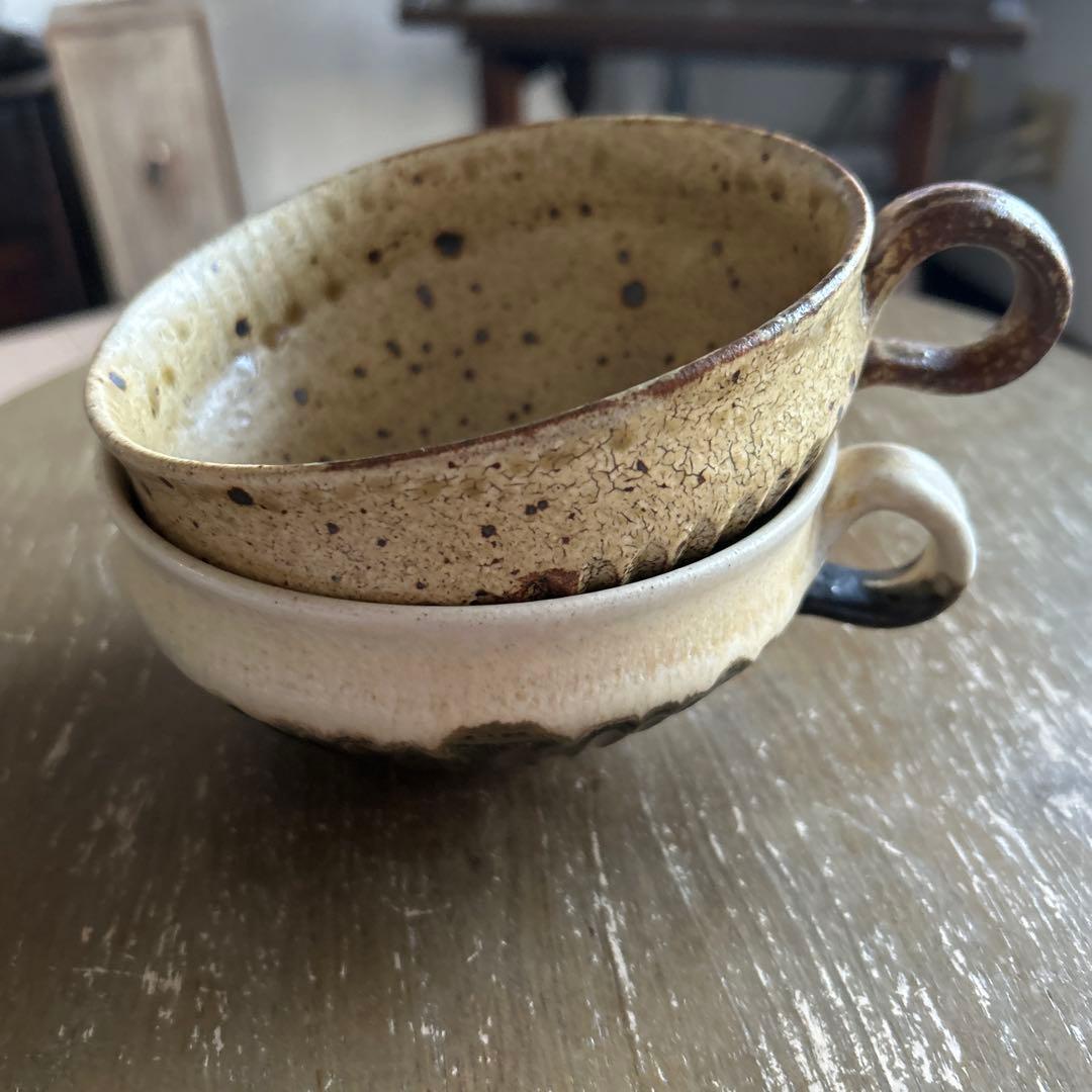 余宮隆スープカップ２客　キュノワール