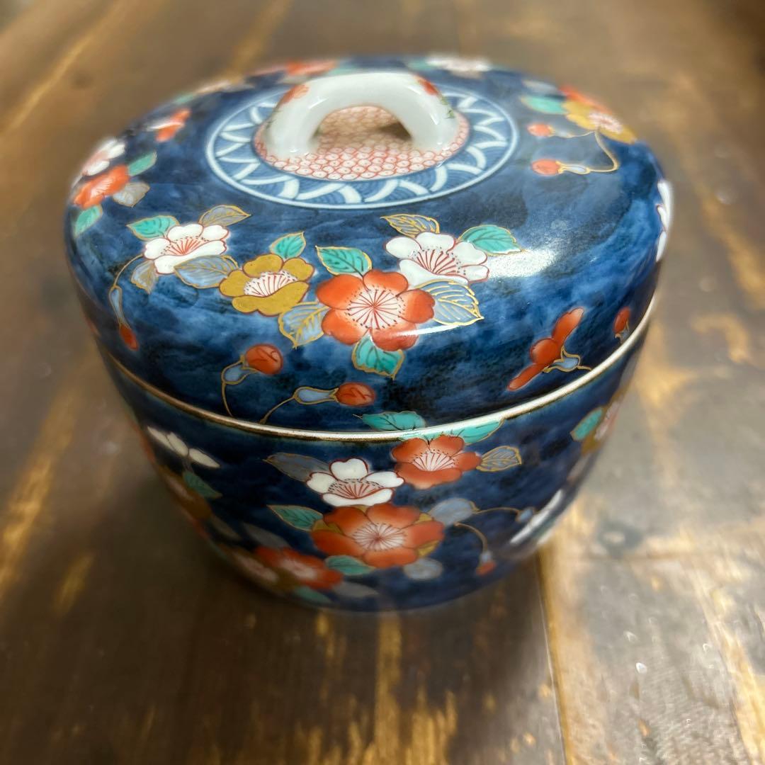 伊万里焼　福右衛門窯 染錦 色絵金彩 蓋物　献上総手描き　美術品　工芸品