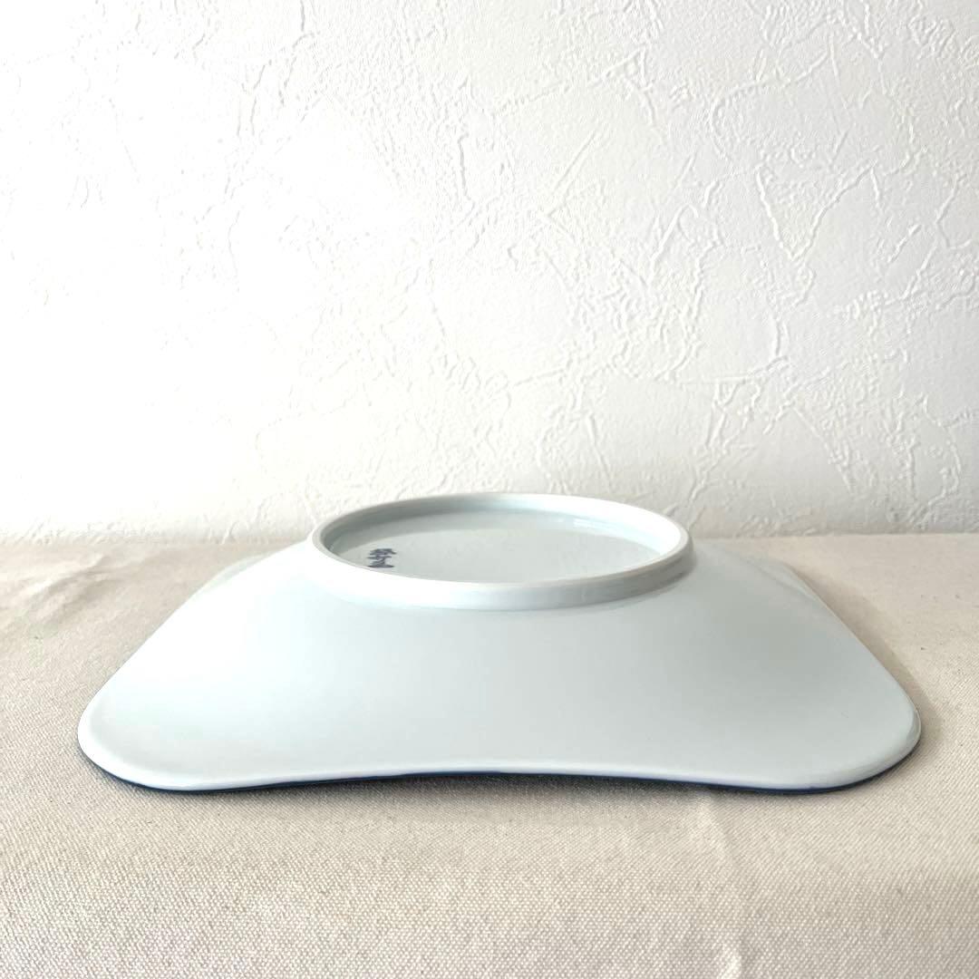 ☆K793○源右衛門窯　ウサギ紋スクエア大皿【未使用】元箱・栞・説明書有り