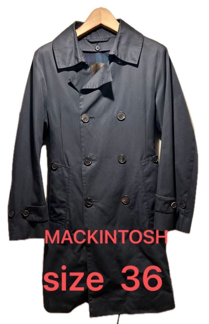 MACKINTOSH トレンチコート　36 ネイビー　ダブル