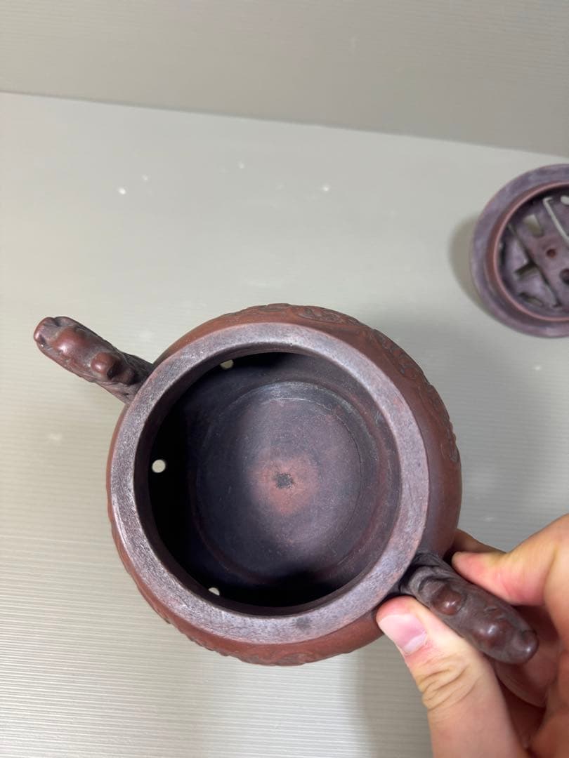 2276 中国骨董　大清乾隆年製銘　獅子　香炉　時代物