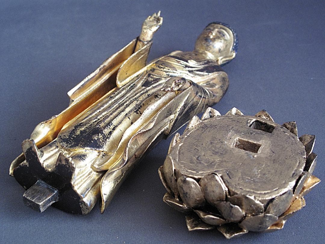 古仏像!!『木造 阿弥陀如来立像』総高27㎝ 像高23㎝