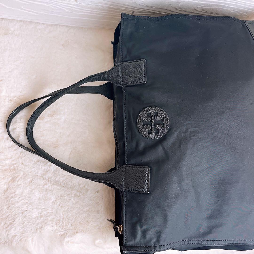 美品☆TORY BURCH トリーバーチ トートバッグ ナイロンブラック大容量