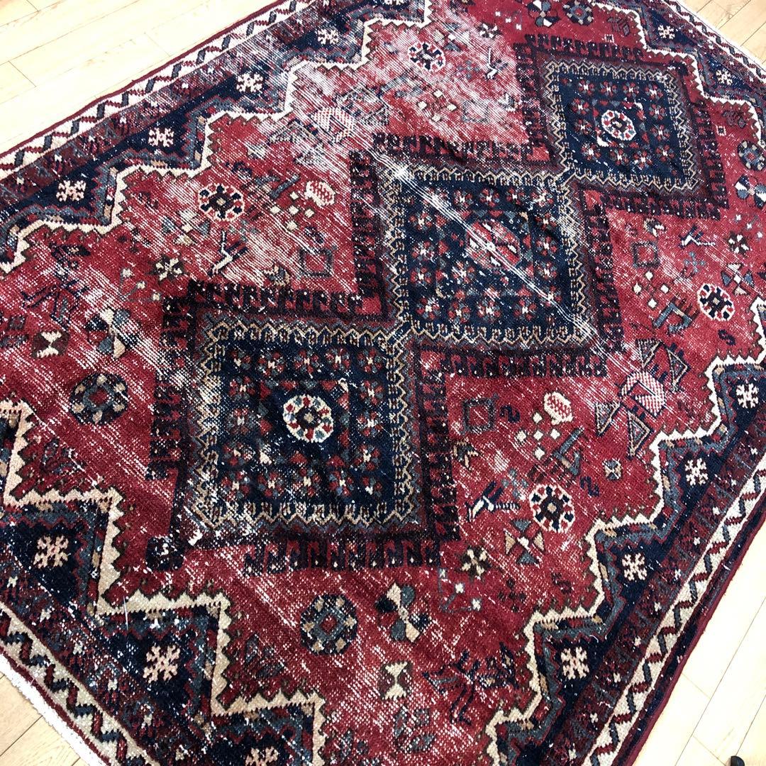 ペルシャ絨毯 ヴィンテージラグ 222×149cm 手織り オールドpersia