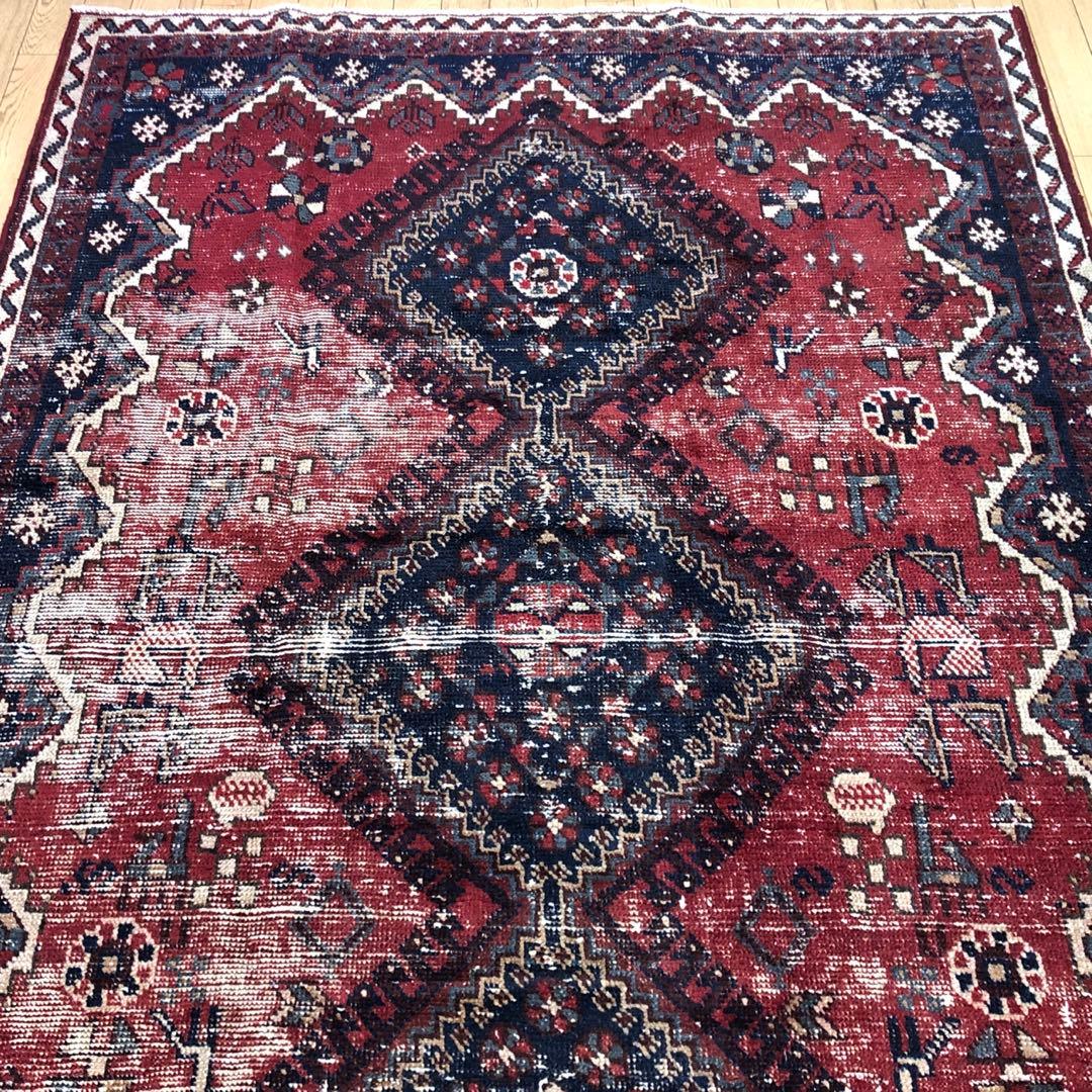 ペルシャ絨毯 ヴィンテージラグ 222×149cm 手織り オールドpersia