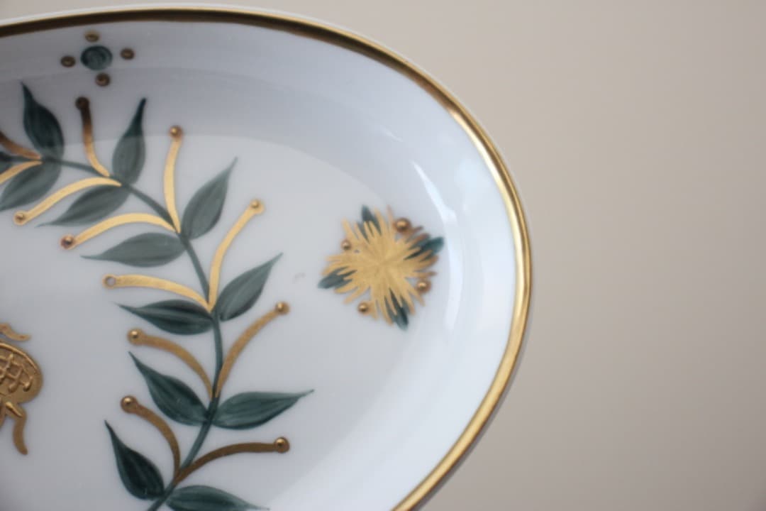 ロールセリニャック　リモージュ　エンパイヤコレクション　金彩葉柄　小皿　プレート