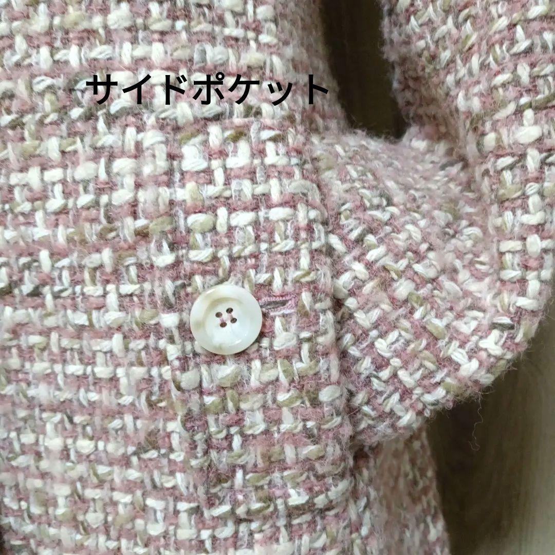 値下げ⤵Max＆co アルパカモヘア混 ツイードロングコートSize38美た品