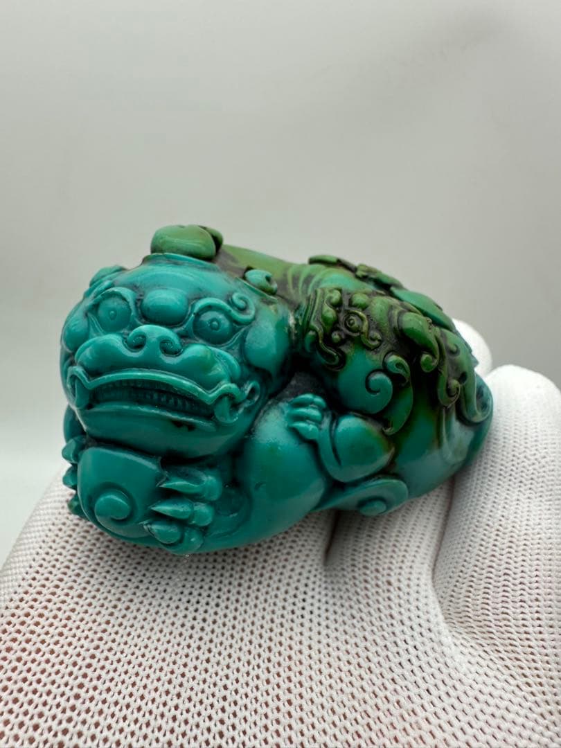 ☆天然石☆ ターコイズ 飾り アクセサリー 高磁石 精美雕刻（ひきゅう）大振