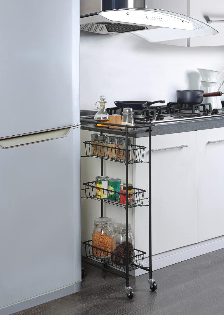 スチール製 ラック スリム 隙間収納 収納ワゴン キャスター付き