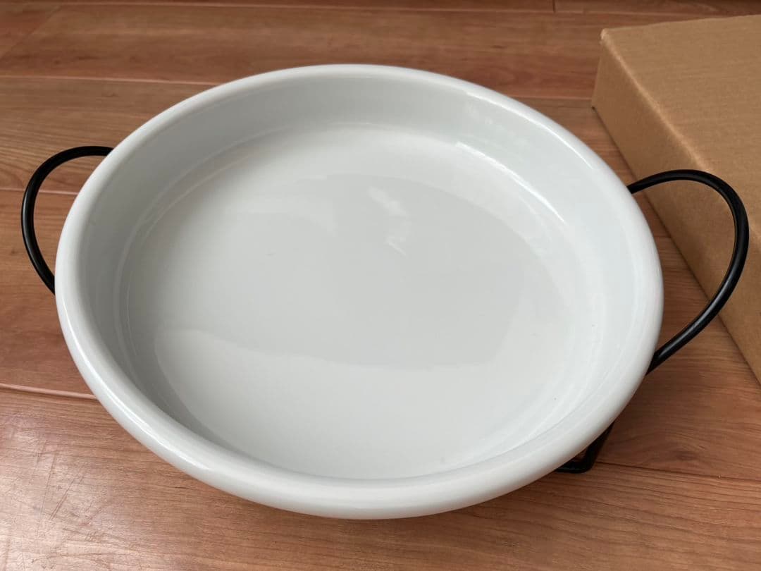 北欧ビンテージ エスラウ社 ESRAU ホワイト オーブン皿 ハンドル付 箱付