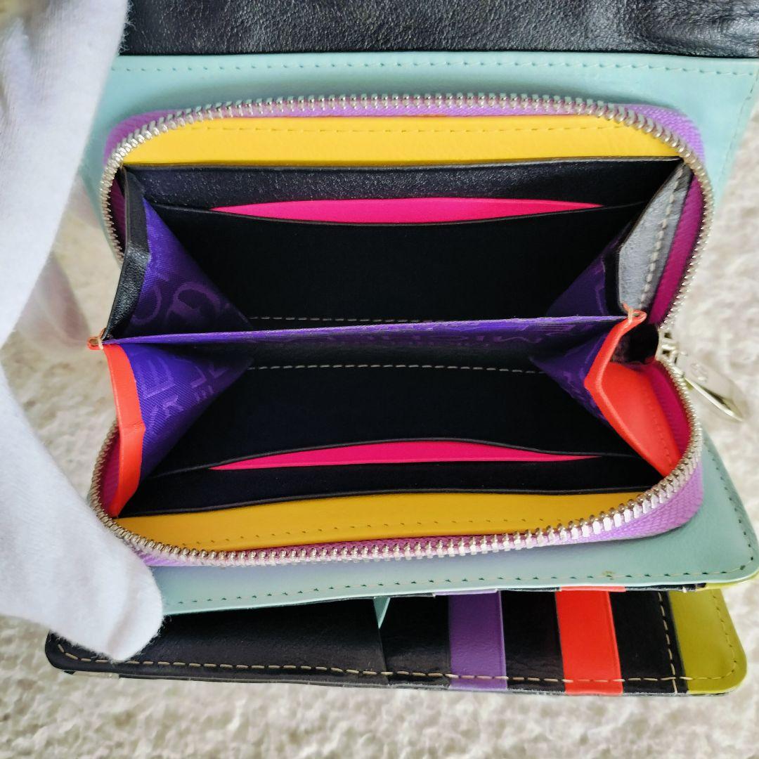 未使用品☆MICHELANGELOミケランジェロ☆ 刺繍ビーズ装飾 三つ折り財布