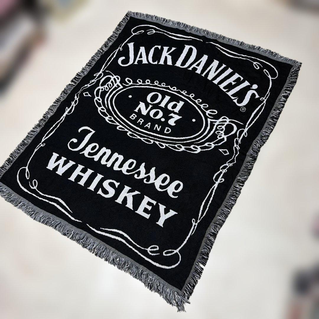 ウィスキー　ジャックダニエル　ブランケット　マルチカバー　ラグ　148x118