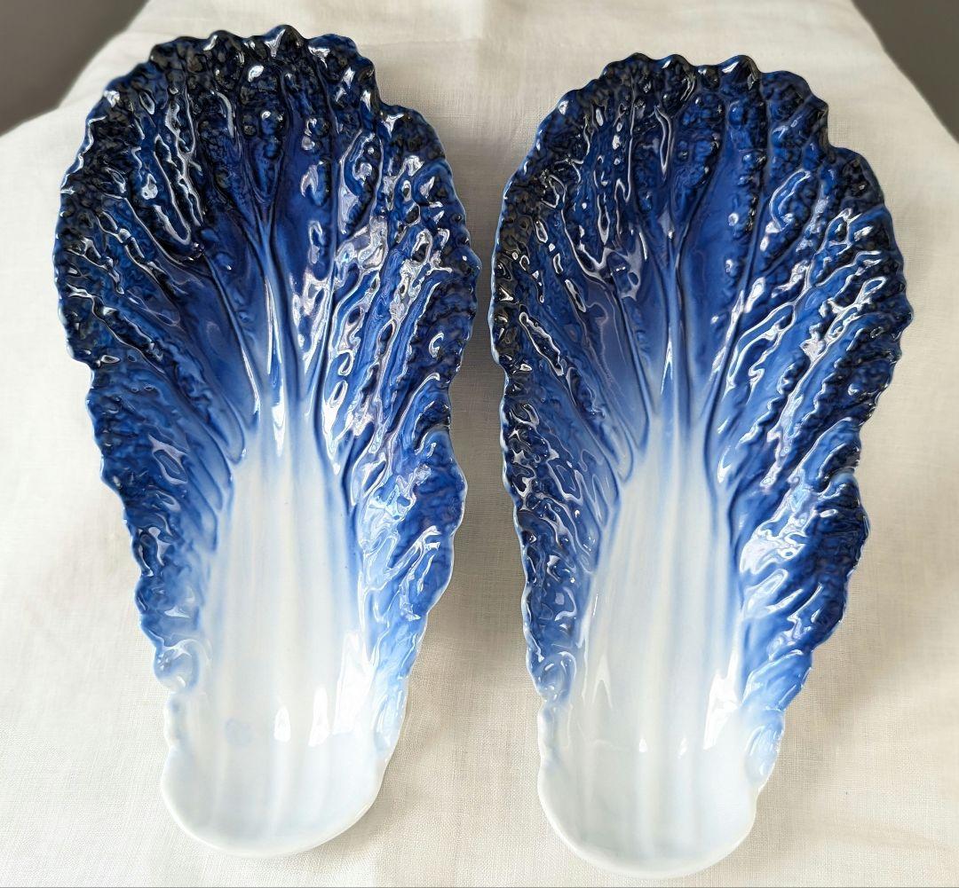 【26日迄】オールド深川製磁　白菜長皿　５客揃　稀少