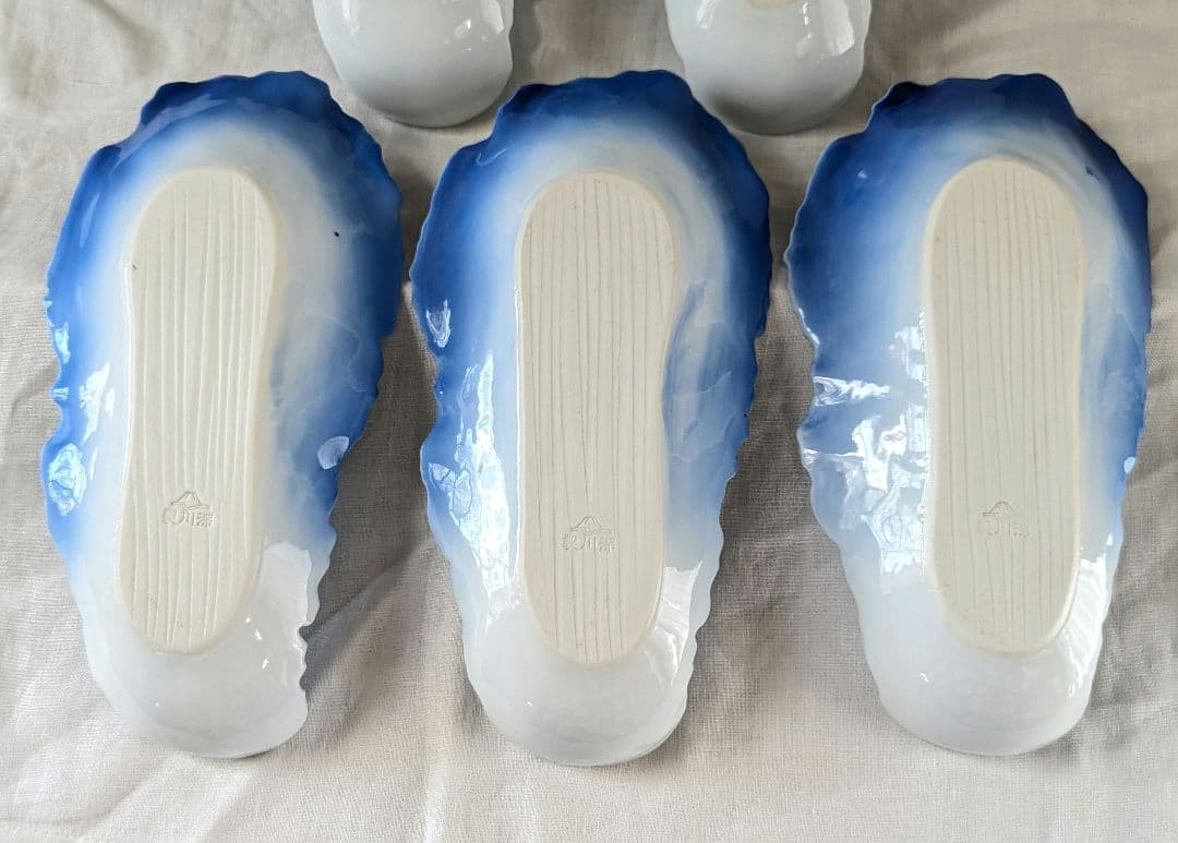 【26日迄】オールド深川製磁　白菜長皿　５客揃　稀少