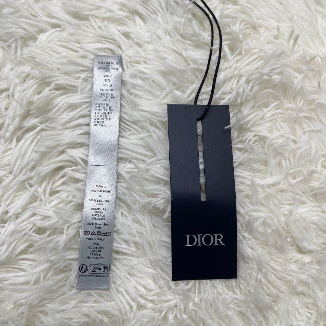 【未使用】DIOR ディオール ネクタイ 紺 トロッター　シルク ナロータイ