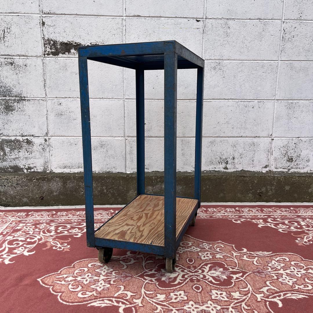 インダストリアル工業系◼︎鉄アイアン製 キャスター付き 作業台 ワークテーブル