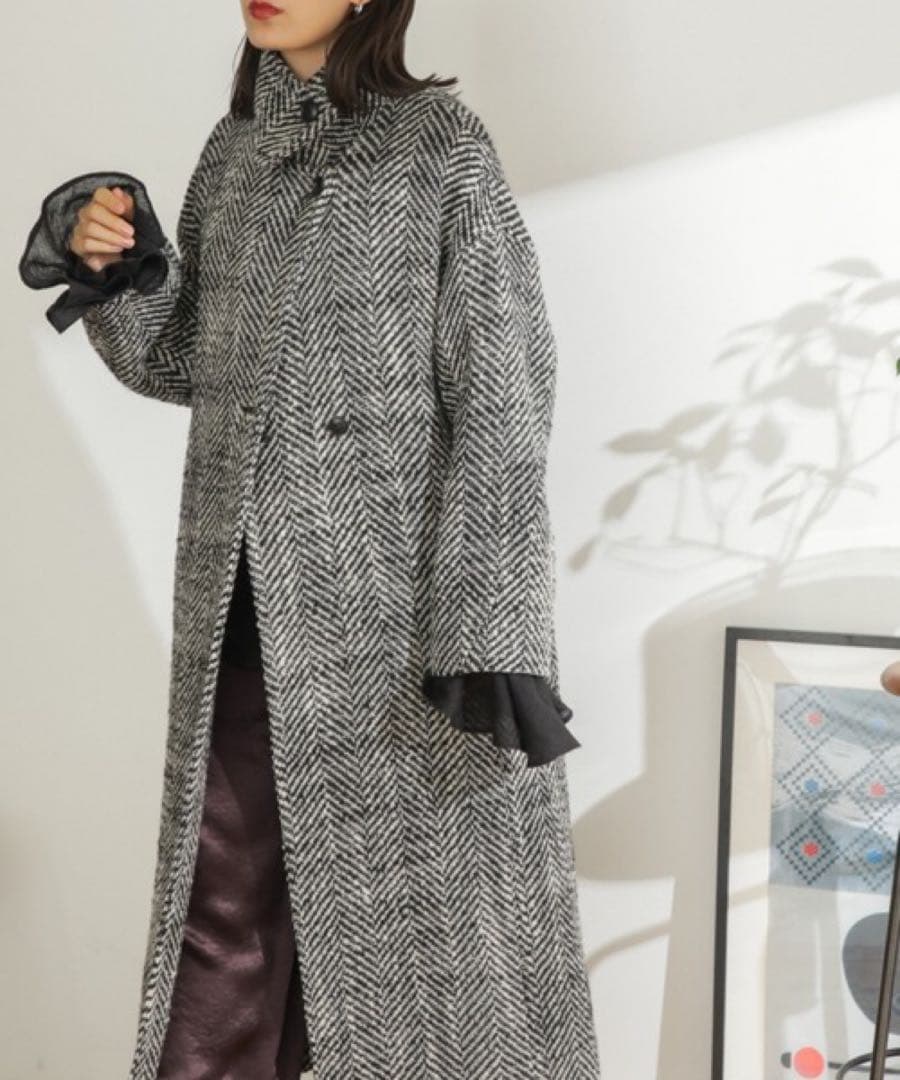 ROSE BUD mici ツィードロングコート