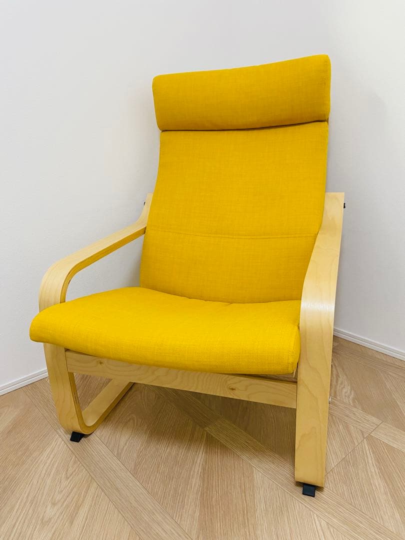 【IKEA ポエング】　イエロー　※組立て済み・送料込み