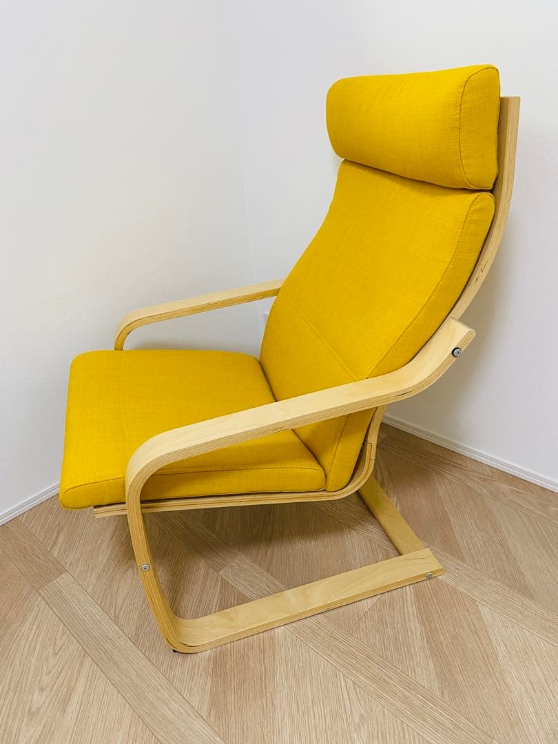 【IKEA ポエング】　イエロー　※組立て済み・送料込み