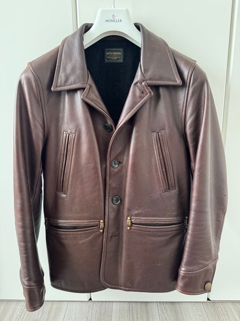 【日本製】BY GLAD HAND レザージャケット ブラウンMサイズ
