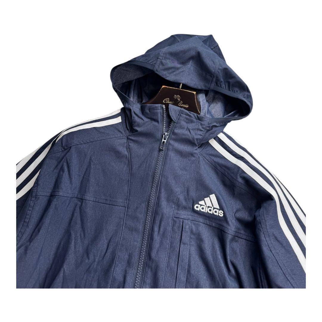 E2新品 XL アディダス adidas デニム風ウーブンセットアップ 上下 紺