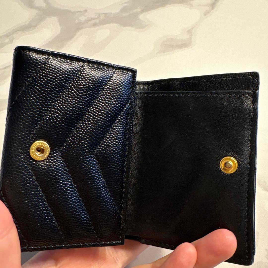 美品！サンローラン YSL 三つ折り財布 ブラック即購入OK！