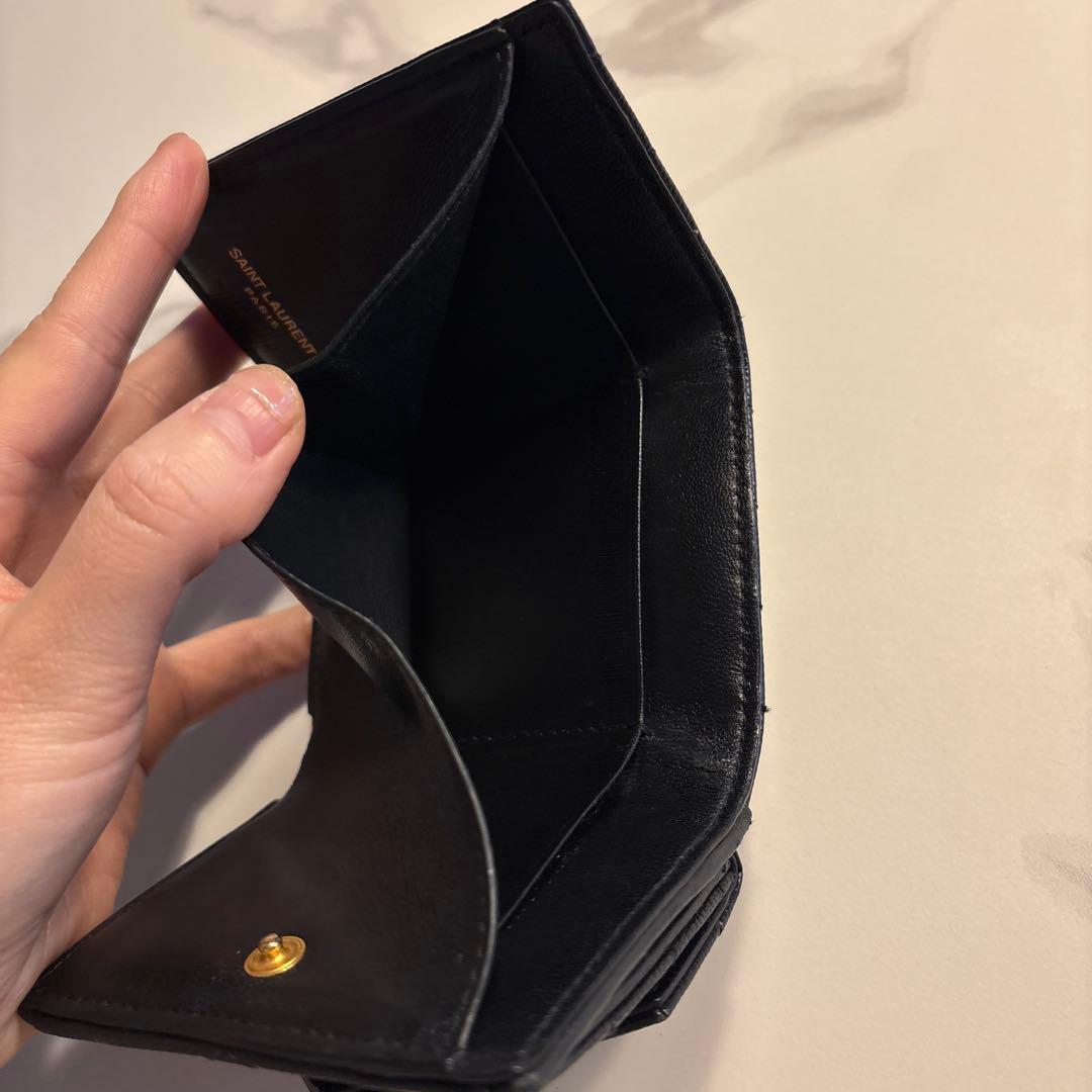 美品！サンローラン YSL 三つ折り財布 ブラック即購入OK！