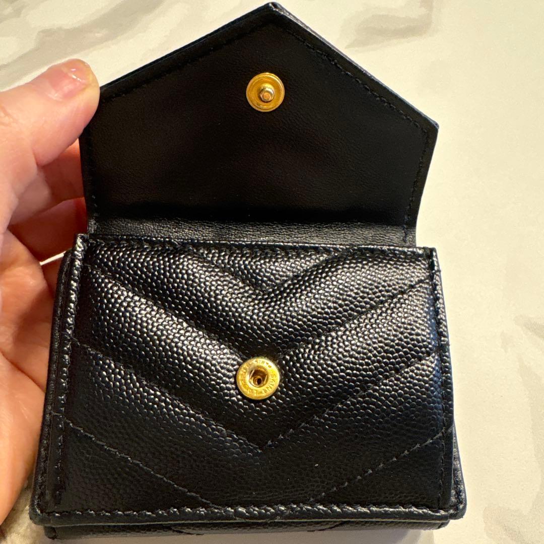 美品！サンローラン YSL 三つ折り財布 ブラック即購入OK！