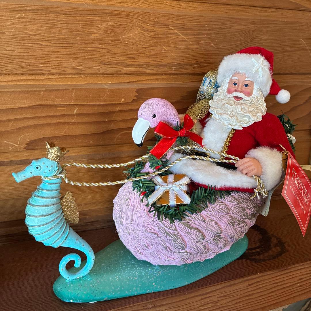 メルカリ祭16日まで限定価格‼️ハワイ直輸入‼️ハワイアンサンタクロース フラミンゴ