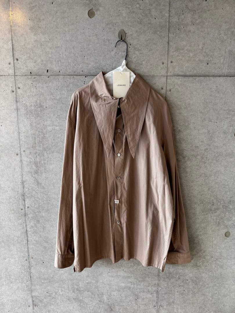 LEMAIRE ルメール TIE NECK SHIRT 48 GREIGE