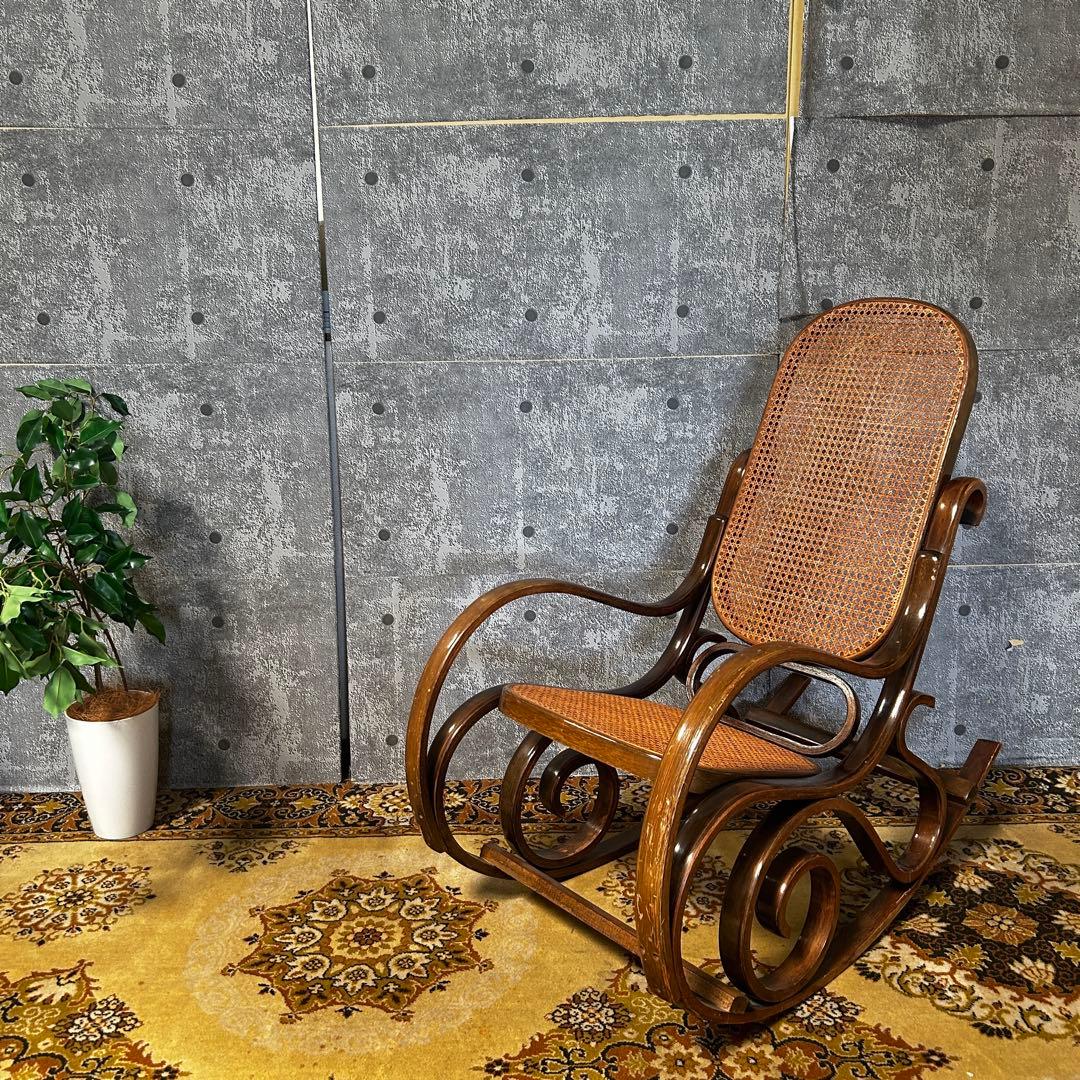꧁籐家具꧂ベントウッドロッキングチェア ケインバック ラタン 曲木 揺り 揺れ