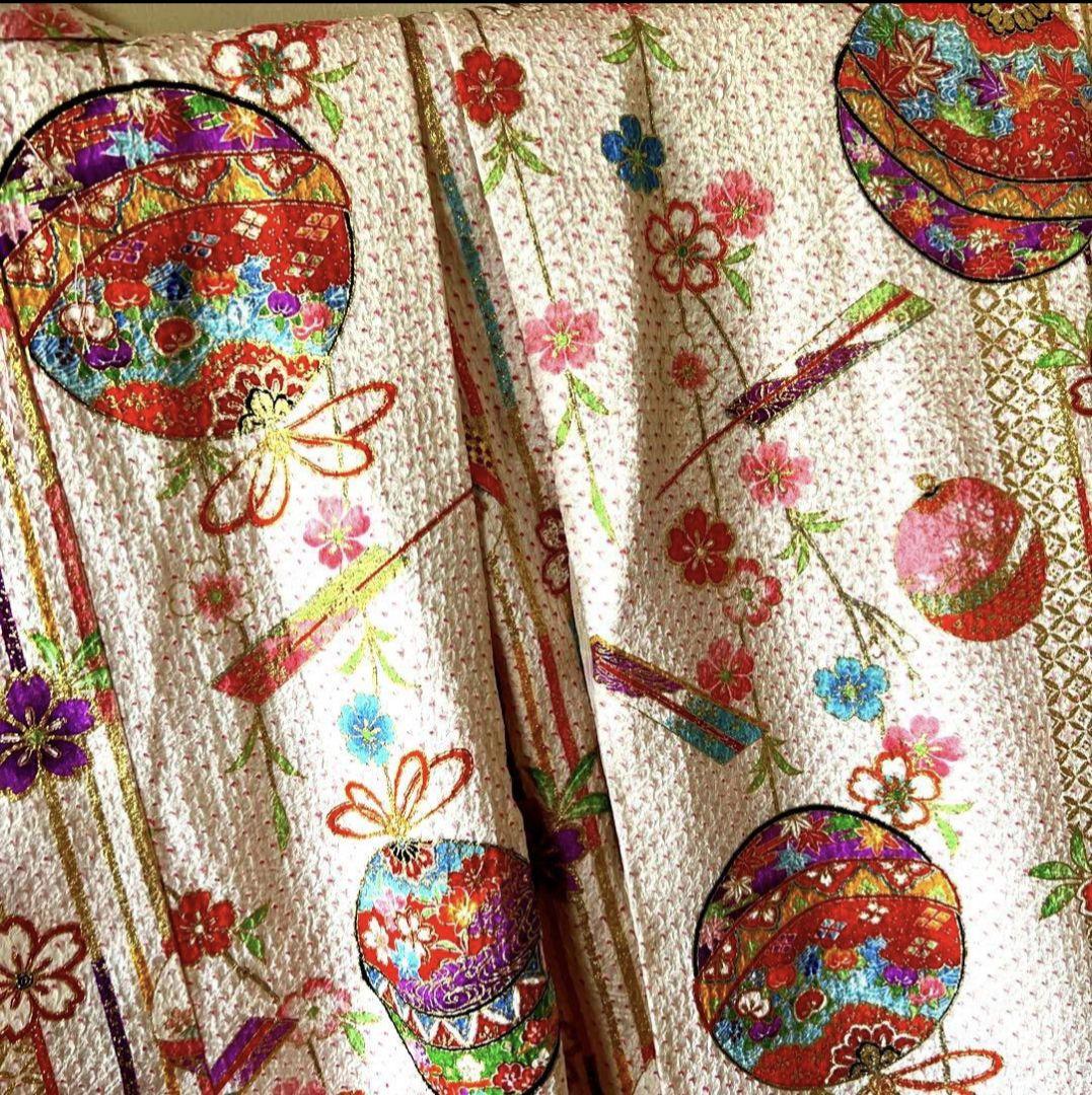 七五三 白 絞り 5歳 3歳 着物 正絹